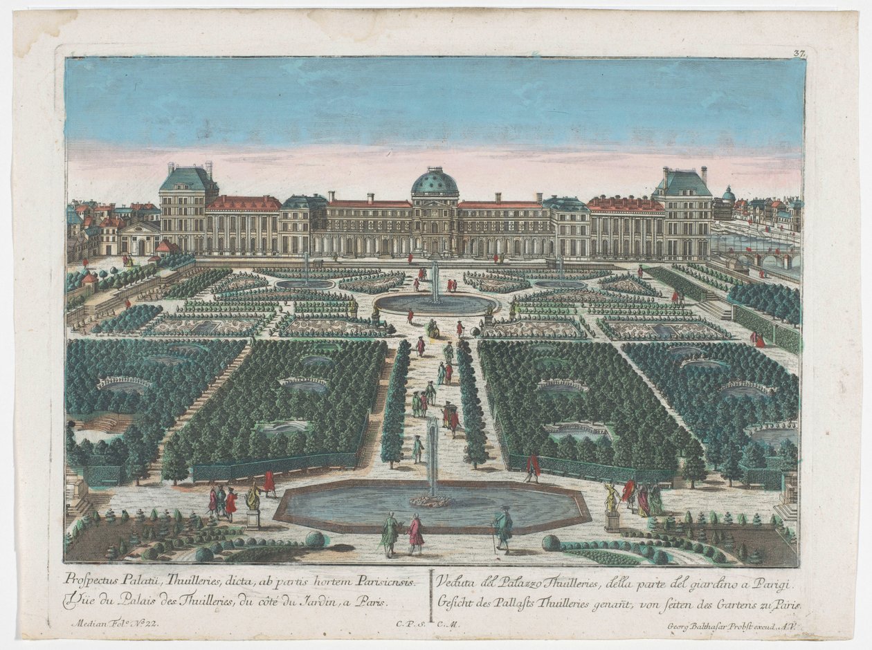 View of the Palais des Tuileries in Paris from the Tuileries Garden by Georg Balthasar Probst