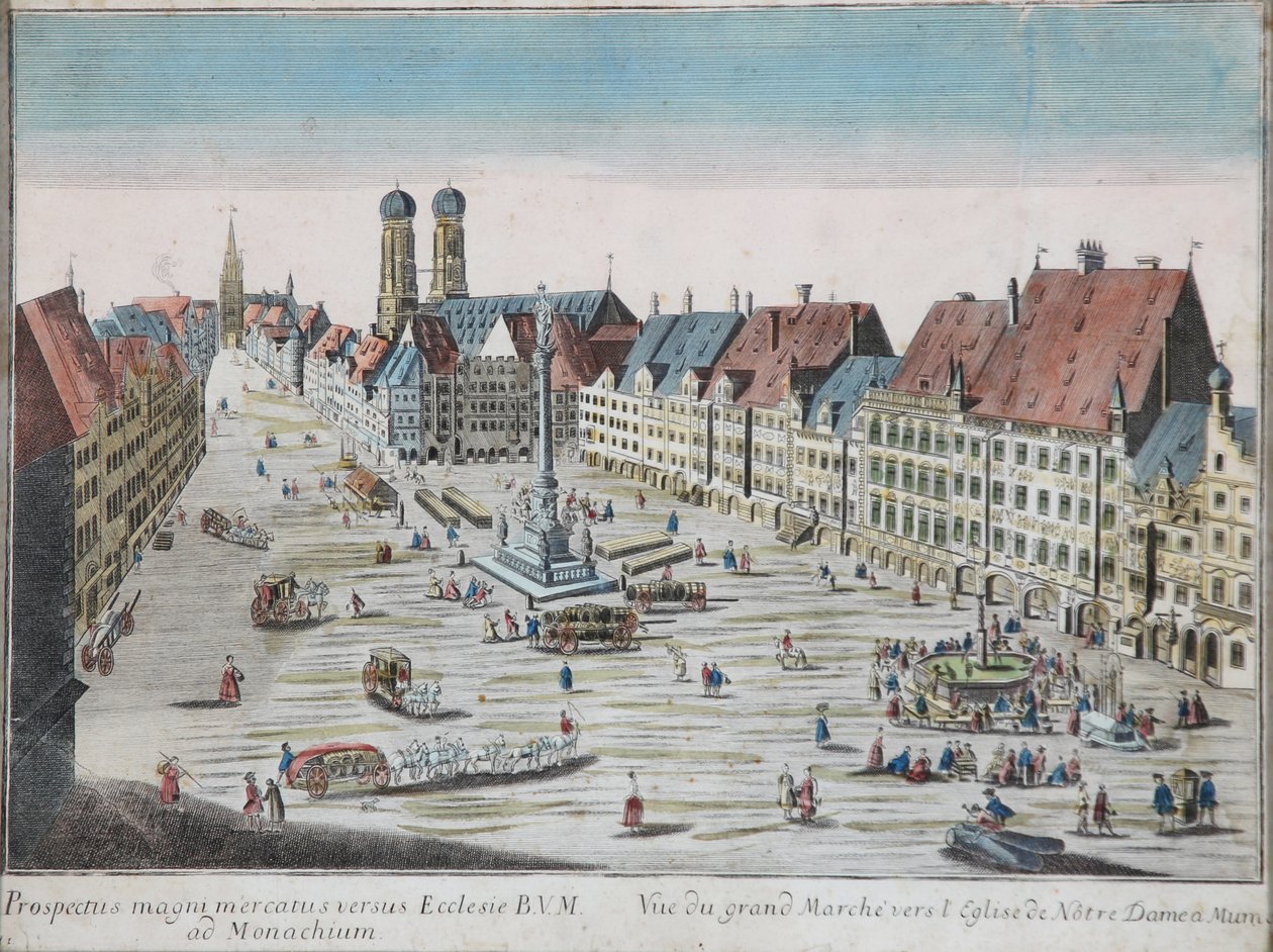 View of Munich Marienplatz by Georg Balthasar Probst