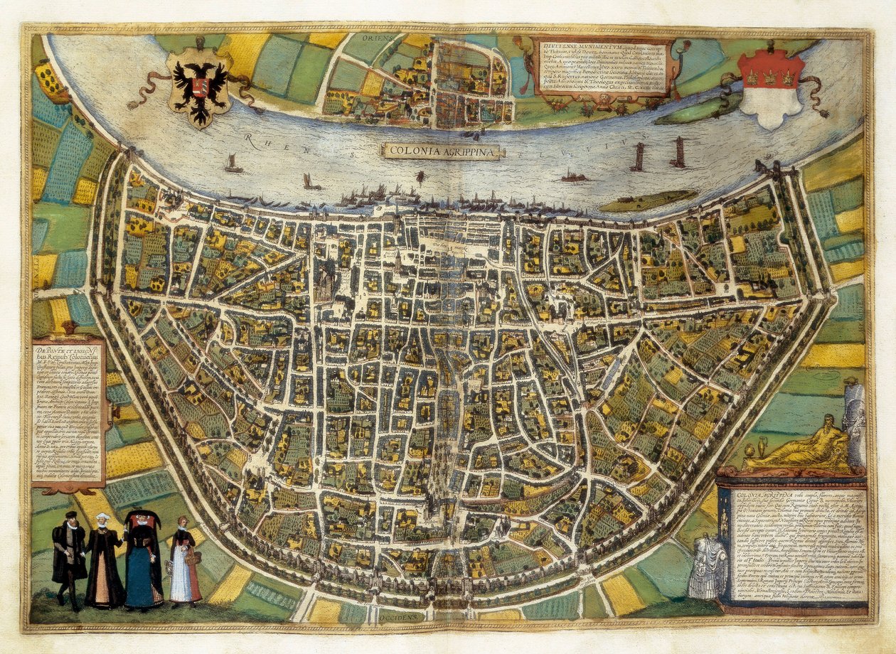 Plan of the City of Burgos in Spain by Georg Braun