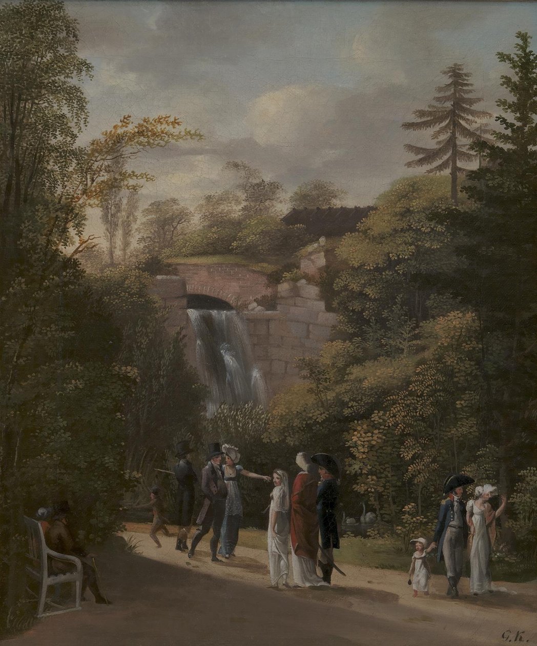 The Cascade in Frederiksberg Garden near Copenhagen by Georg Friedrich Kersting