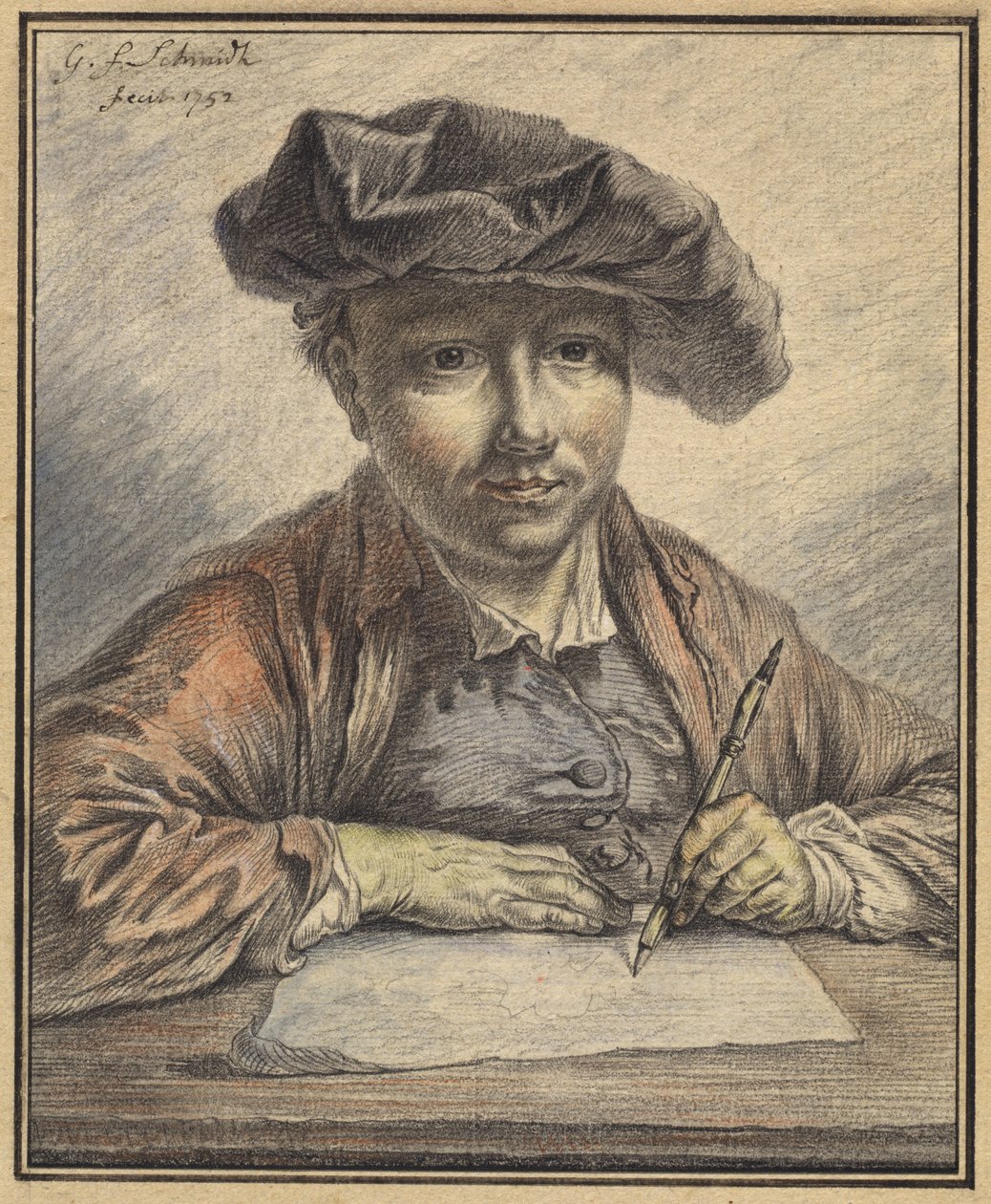 Self-Portrait Sketching by Georg Friedrich Schmidt
