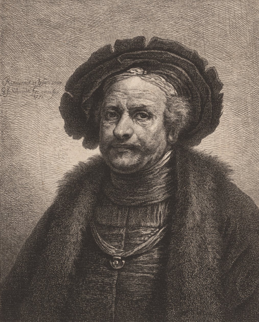 Self-Portrait of Rembrandt by Georg Friedrich Schmidt