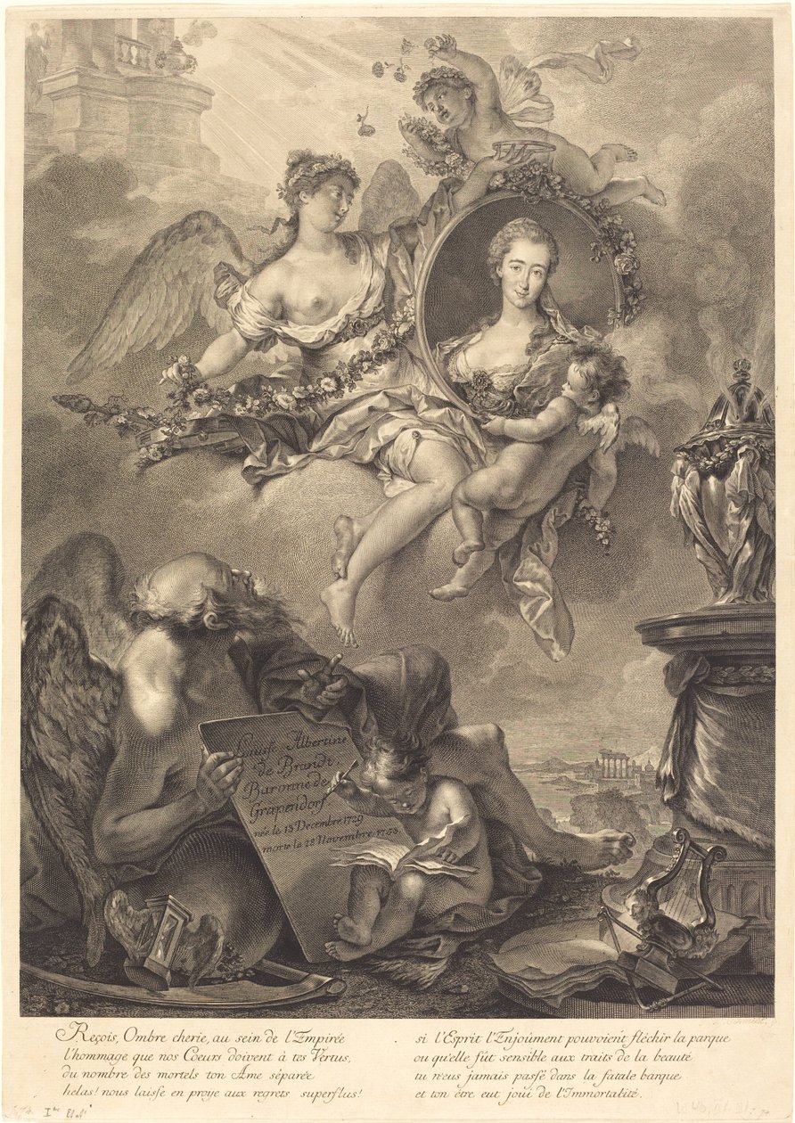Louise Albertine de Brandt, Baroness von Grapendorf by Georg Friedrich Schmidt, after Pierre Le Sueur