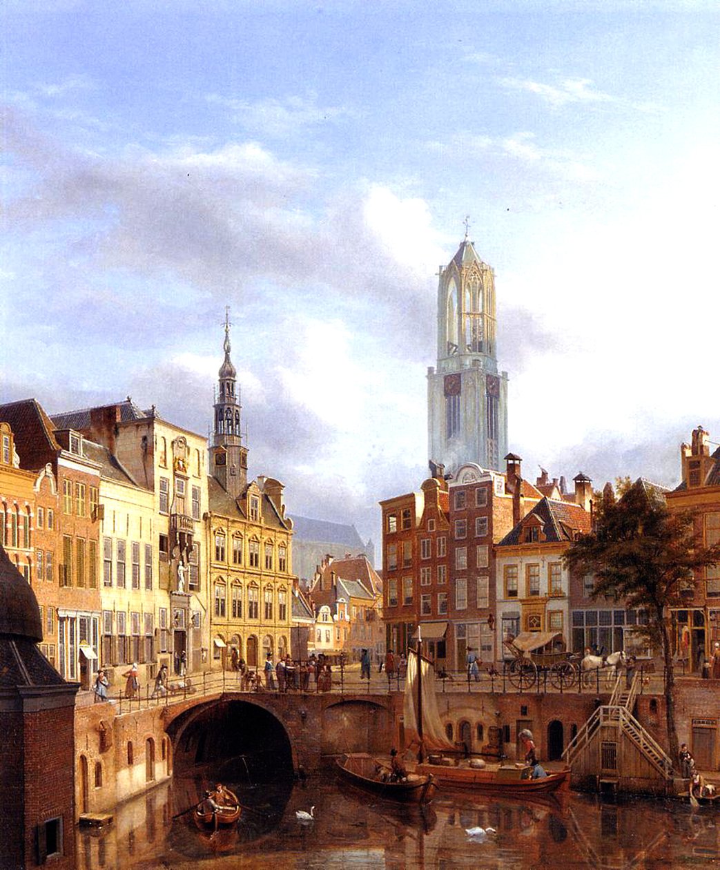 Utrecht with the Oudegracht by Georg Gillis van Haanen
