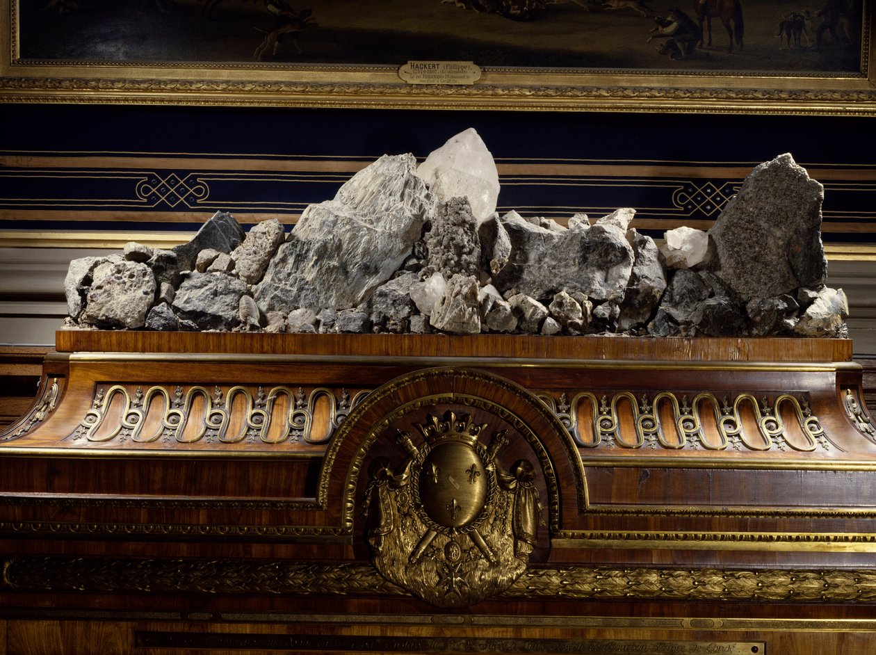 Mineralogical cabinet of the Prince of Conde by the ebenist Haupt in Sweden (detail). 1774 Chantilly. Conde Museum by Georg Haupt