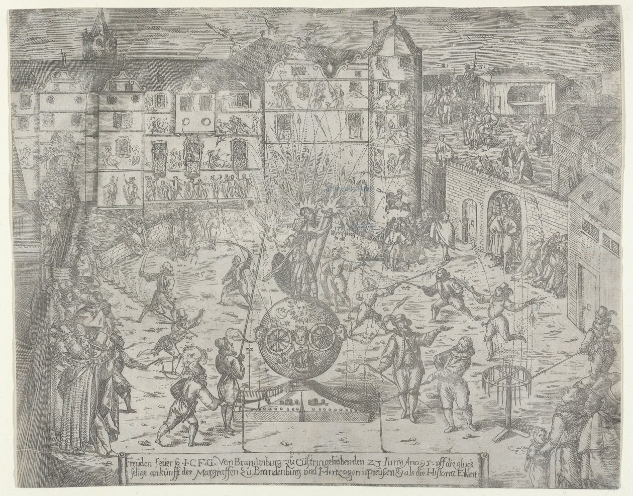 Fireworks for the Entry to Küstrin of the Margrave of Brandenburg by Georg Keller