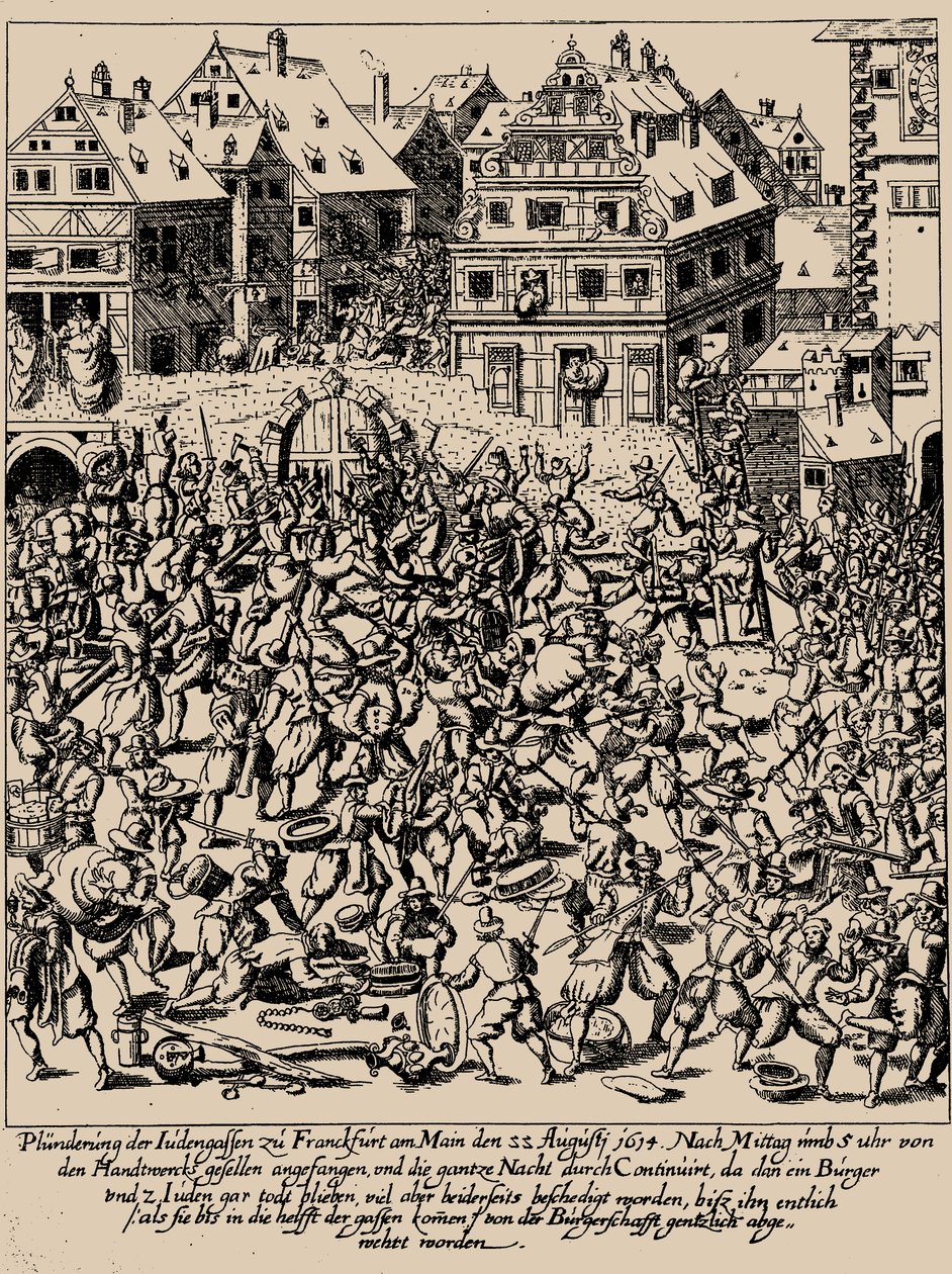 The Fettmilch Rising. The plundering of the Judengasse in Frankfurt on August 22, 1614 by Georg Keller