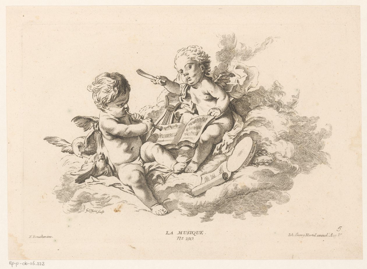 Music (title on object: La Musique, series title: Book of Arts) by Georg Leopold Hertel