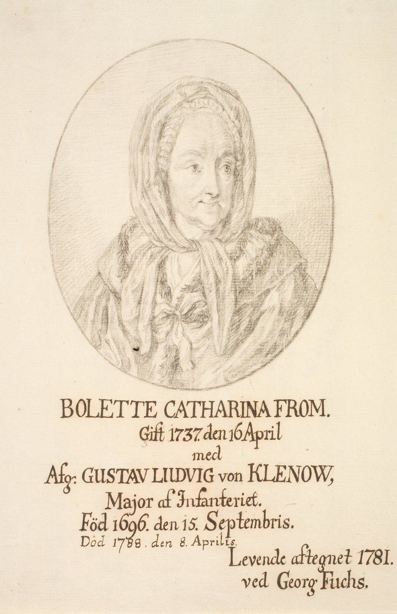 Portrait of Bolette Catharina From by Georg Mathias Fuchs