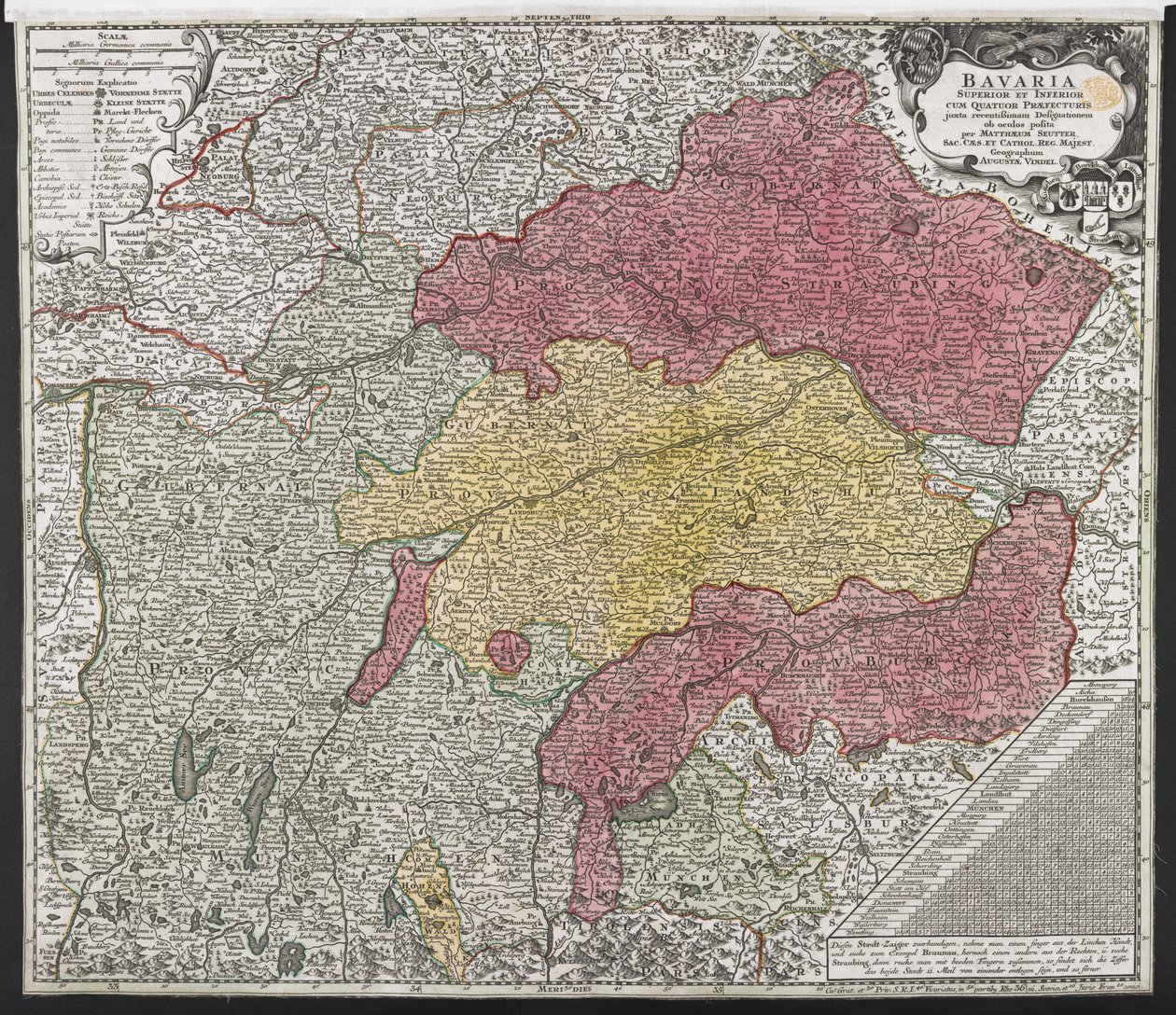 Map of Bavaria, c.1757 by Georg Matthäus Seutter
