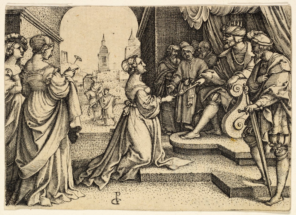 Esther before Ahasuerus by Georg Pencz