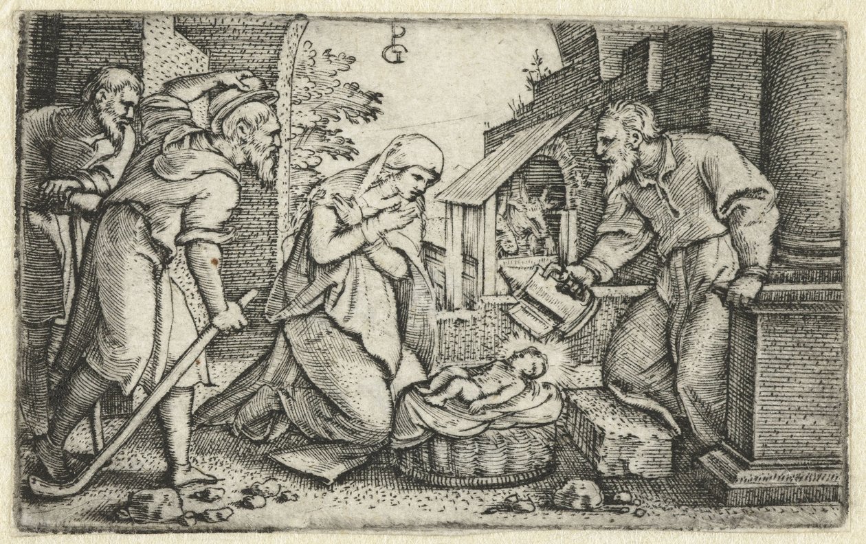 Birth of Christ and Adoration of the Shepherds by Georg Pencz