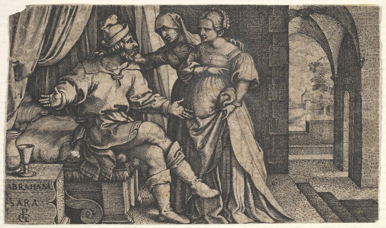 Sarah Presenting Hagar to Abraham, from the Series The by Georg Pencz