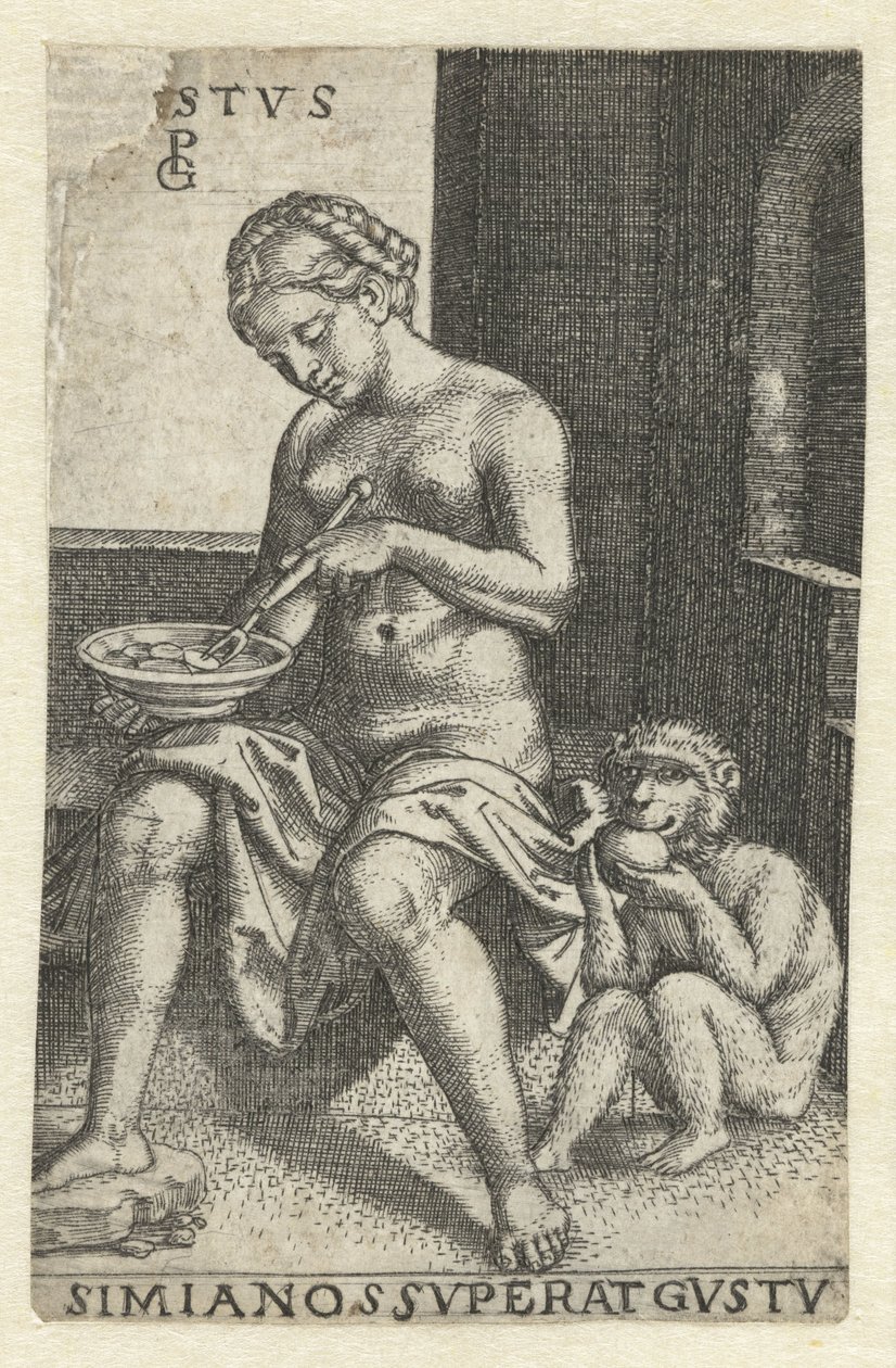 Taste (Gustus) (Five Senses) by Georg Pencz