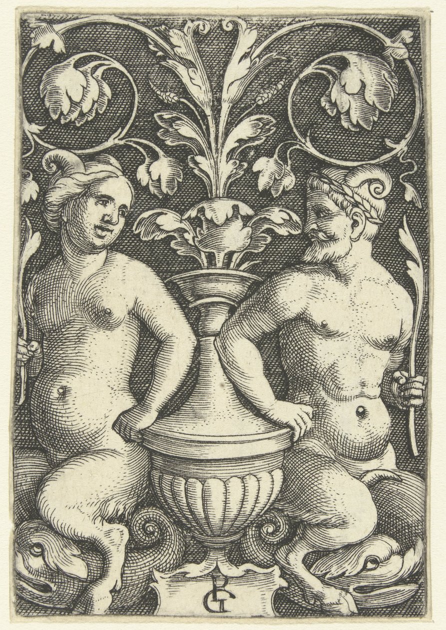 Female and Male Satyr by Georg Pencz