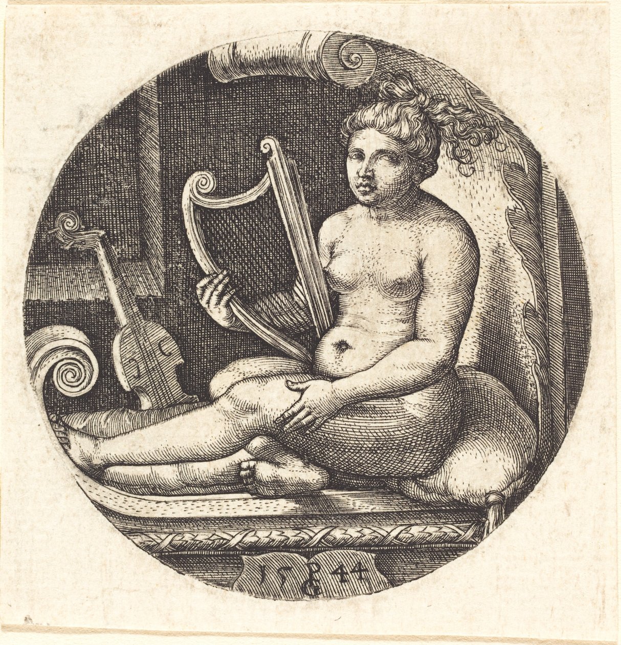 Woman with a Harp by Georg Pencz