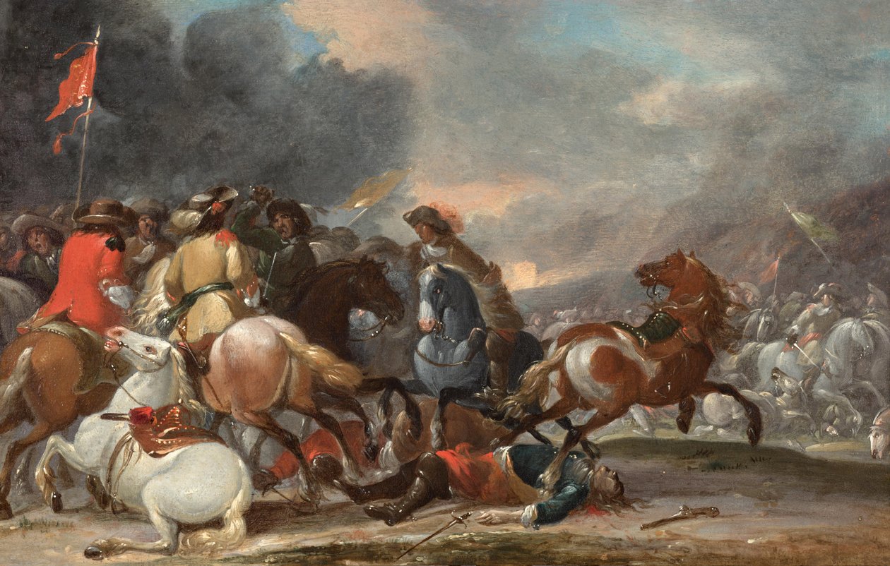 Cavalry Battle by Georg Philipp Rugendas