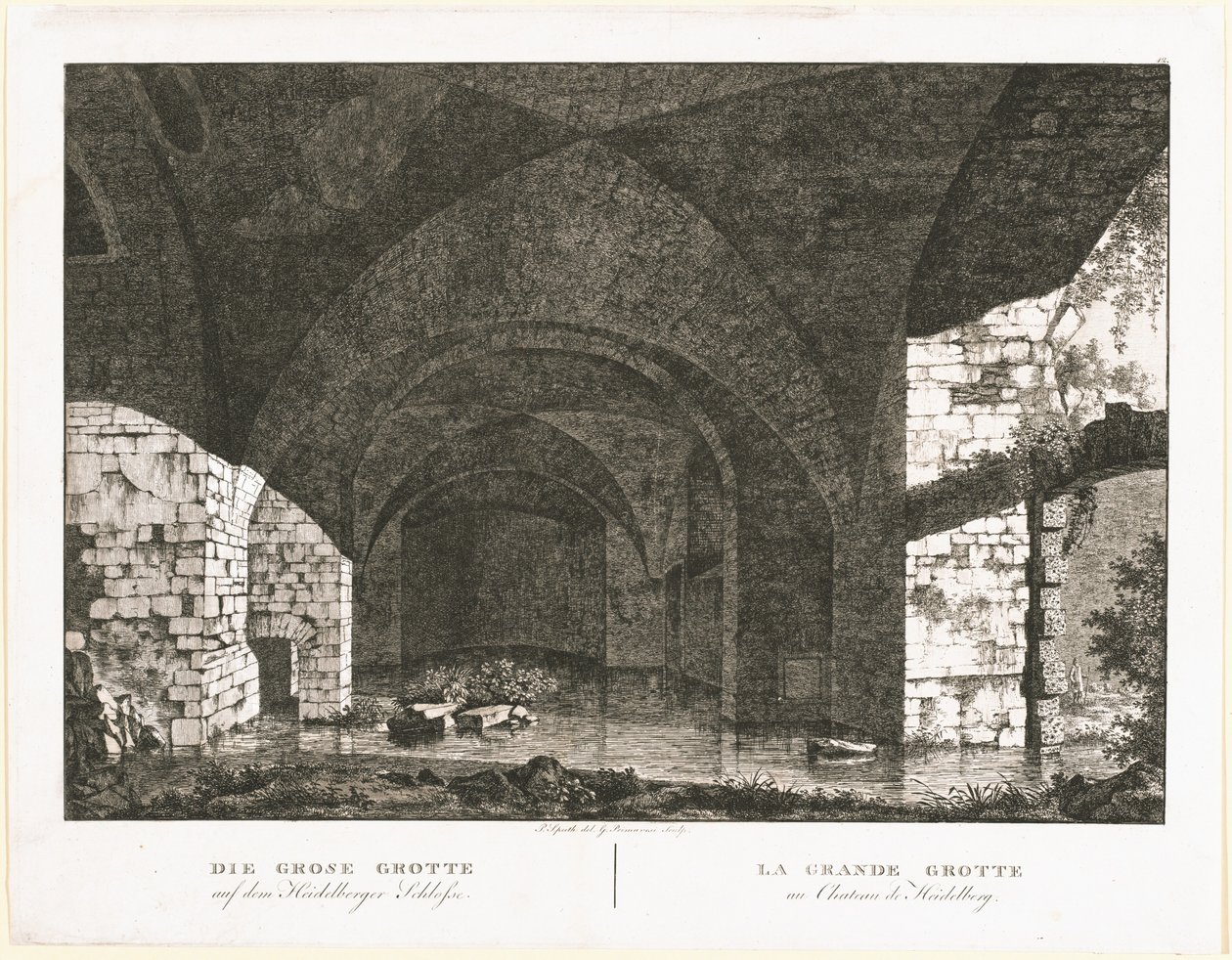 The Large Grotto at Heidelberg Castle by Georg Primavesi, after Peter Speeth