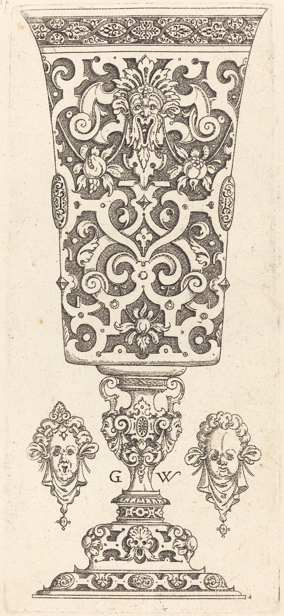 Goblet with Base Decorated with Two Large Scallops by Georg Wechter I