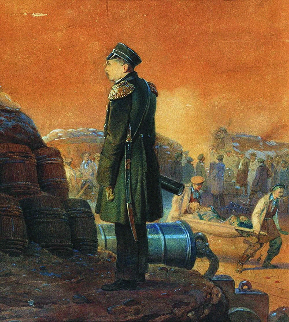 Admiral Pavel Nakhimov on the Bastion by Georg Wilhelm (1820 95) Timm