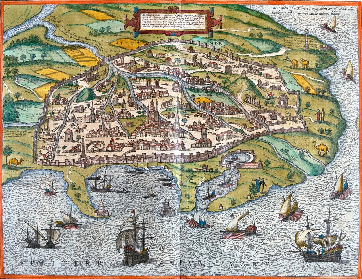 Alexandria, Egypt by Georg and Hogenberg Franz (1535 90) Braun