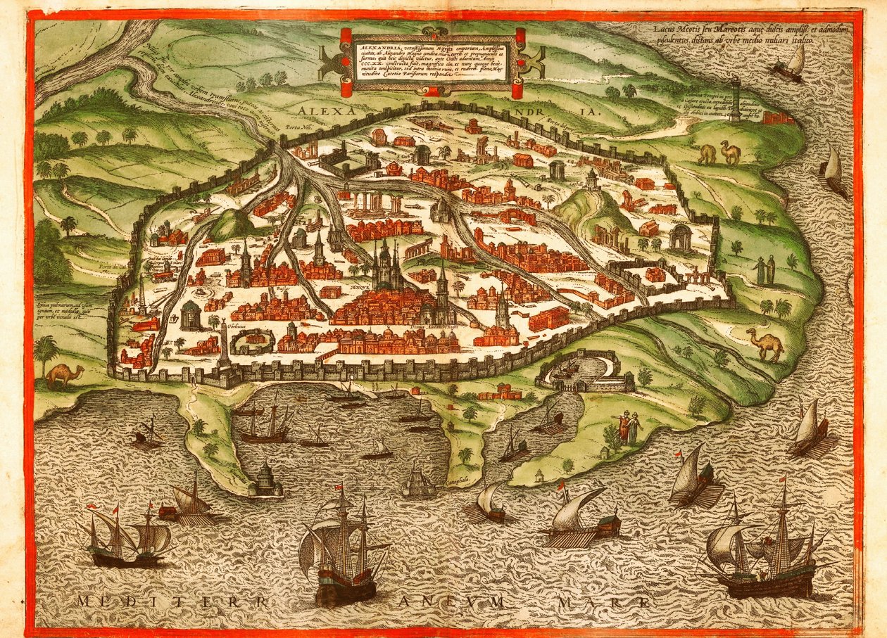 Alexandria, Egypt by Georg and Hogenberg Franz (1535 90) Braun