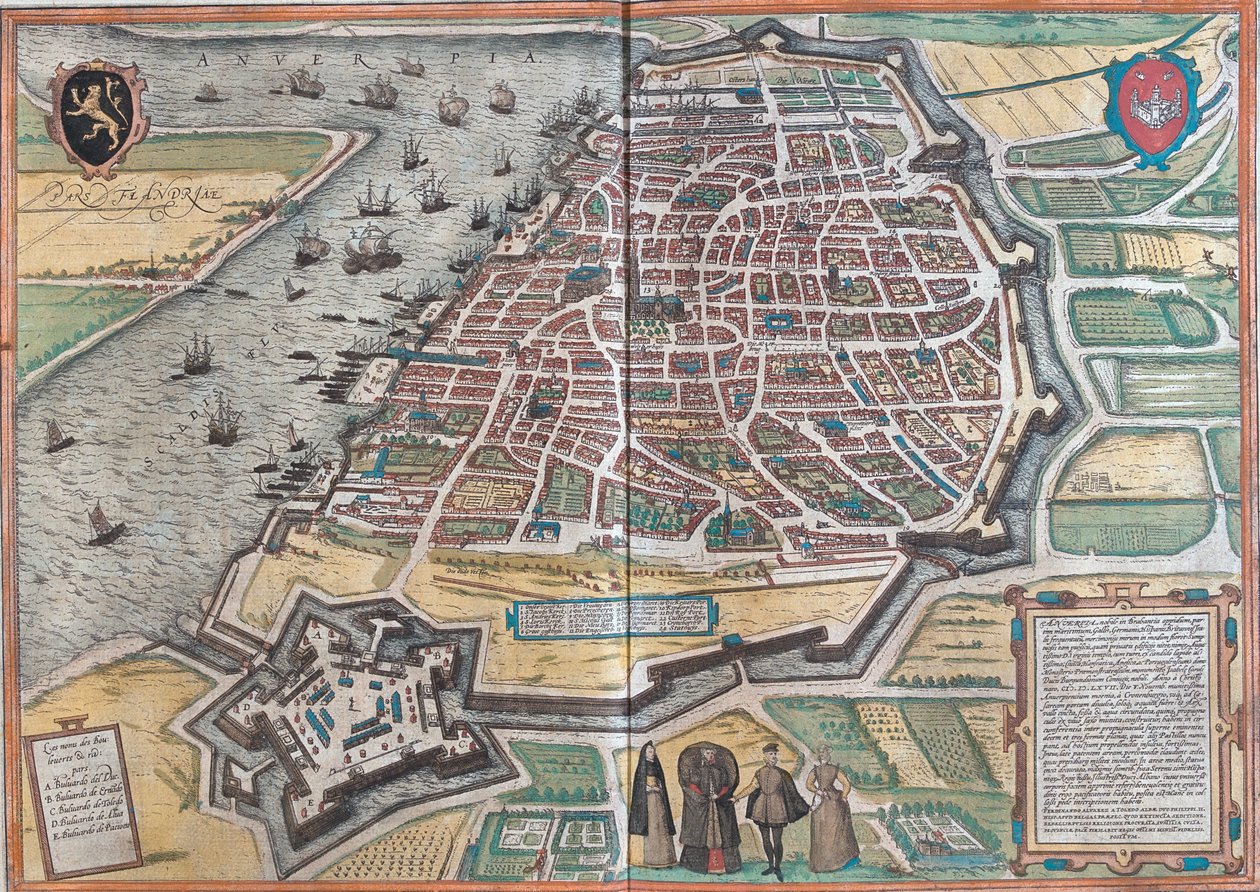 Antwerp, Belgium by Georg and Hogenberg Franz (1535 90) Braun