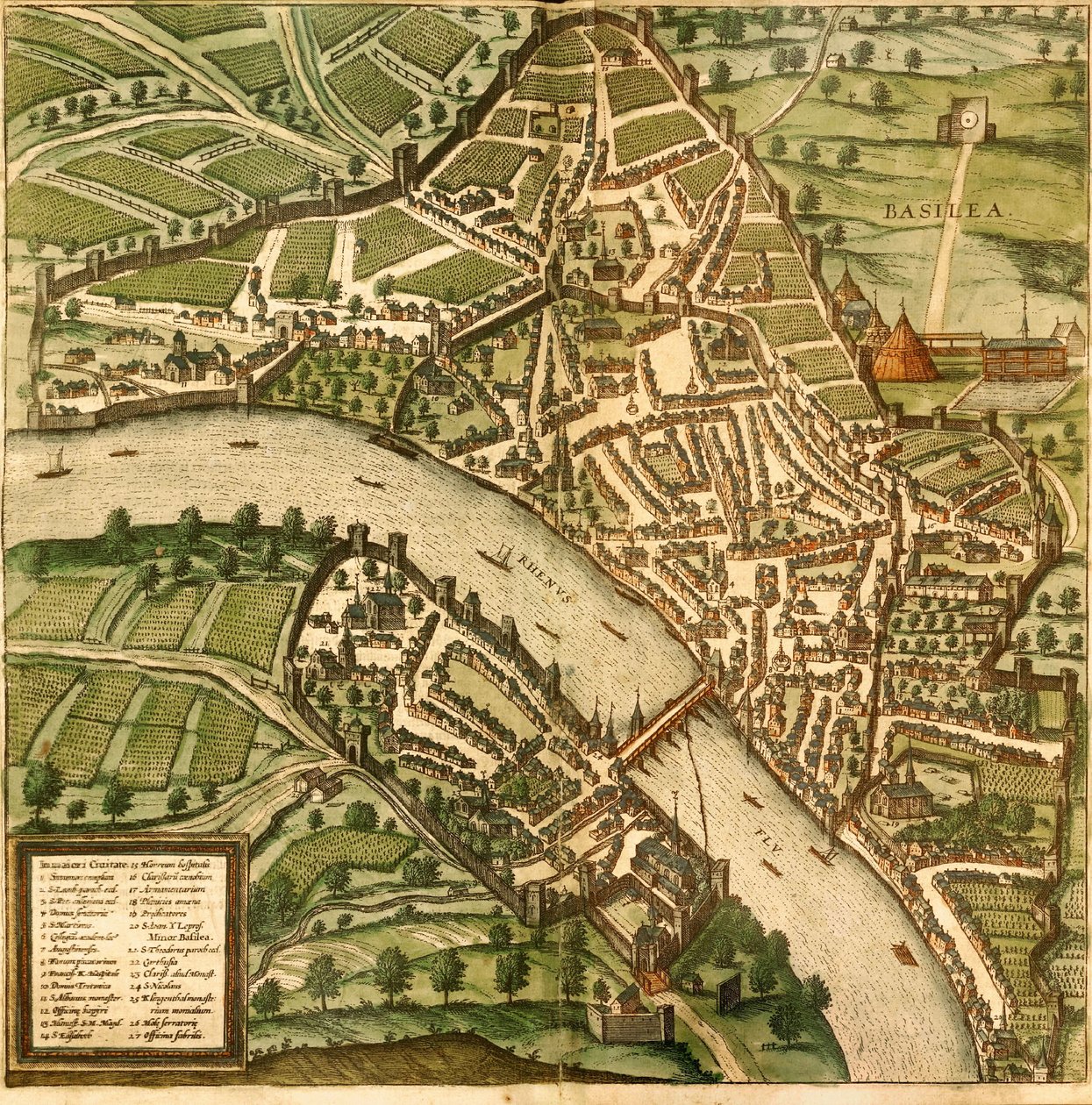 Basel, Switzerland by Georg and Hogenberg Franz (1535 90) Braun