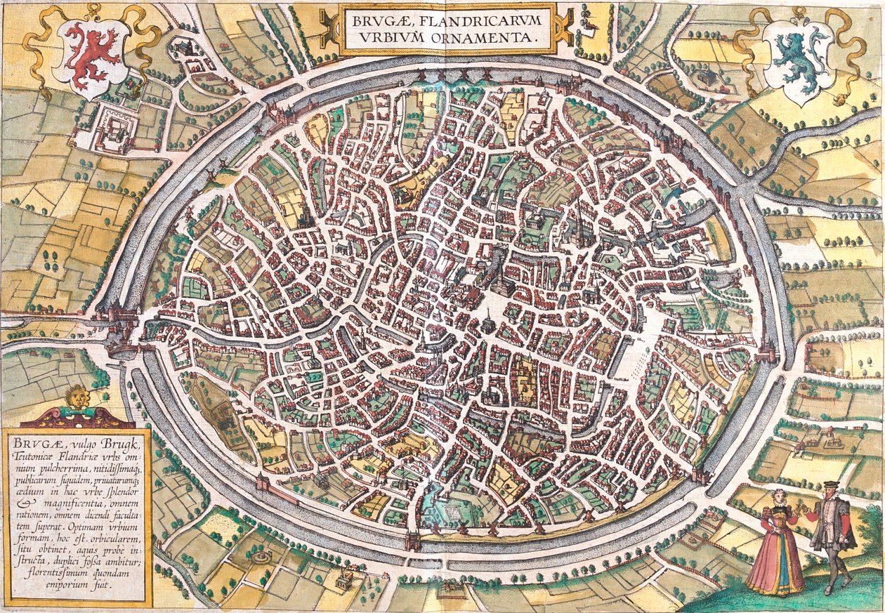 Bruges, Belgium by Georg and Hogenberg Franz (1535 90) Braun