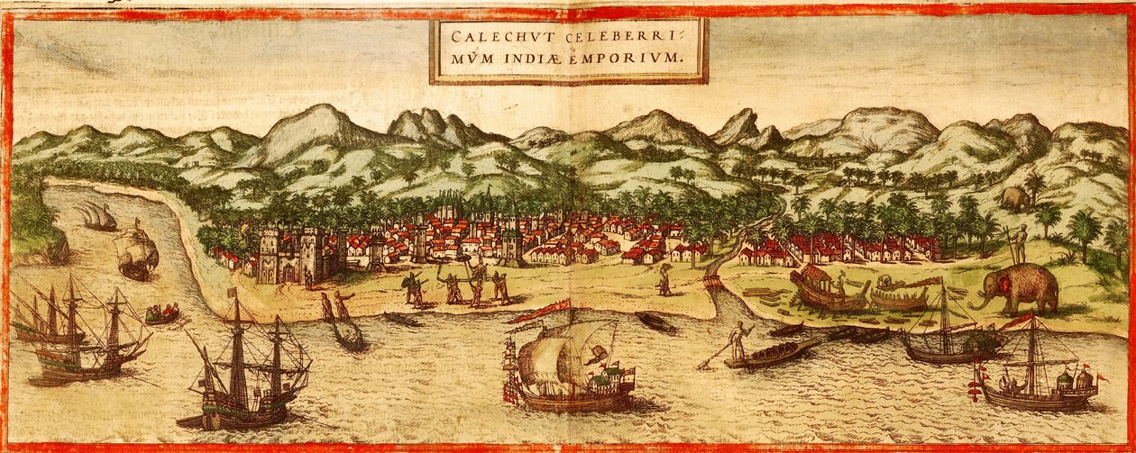 Calicut by Georg and Hogenberg Franz (1535 90) Braun