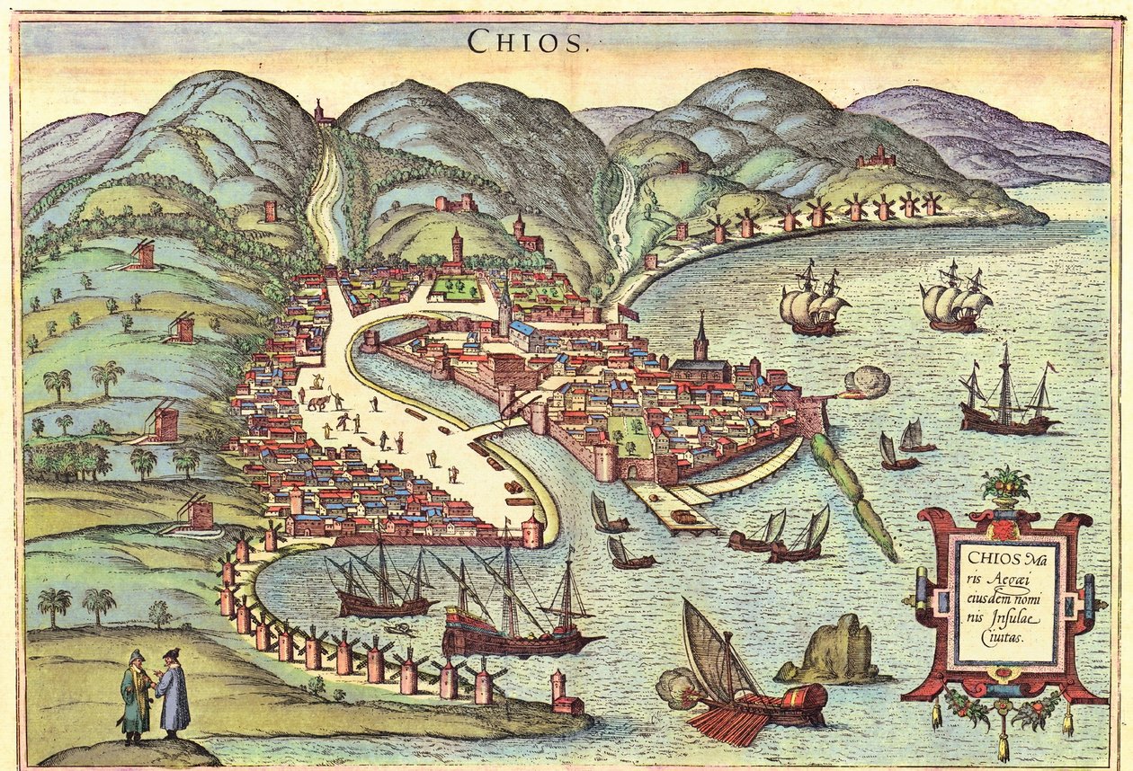 Chios, Greece by Georg and Hogenberg Franz (1535 90) Braun