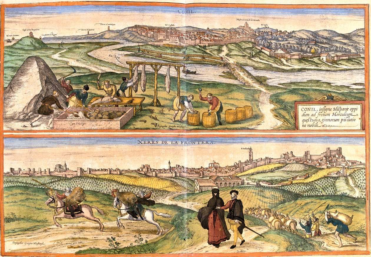Conil de la Frontera, Jerez de la Frontera, Spain by Georg and Hogenberg Franz (1535 90) Braun