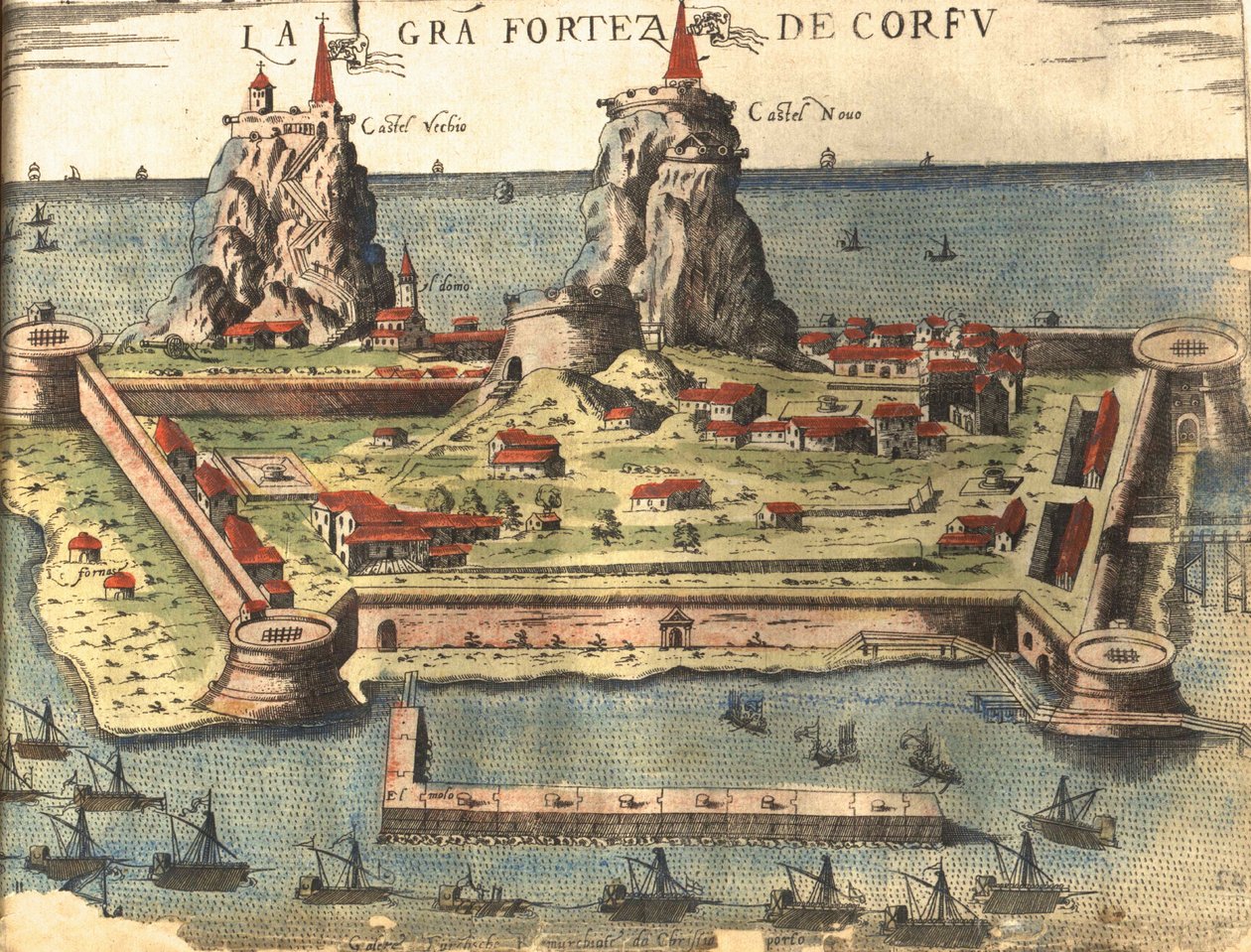 Corfu, Greece by Georg and Hogenberg Franz (1535 90) Braun