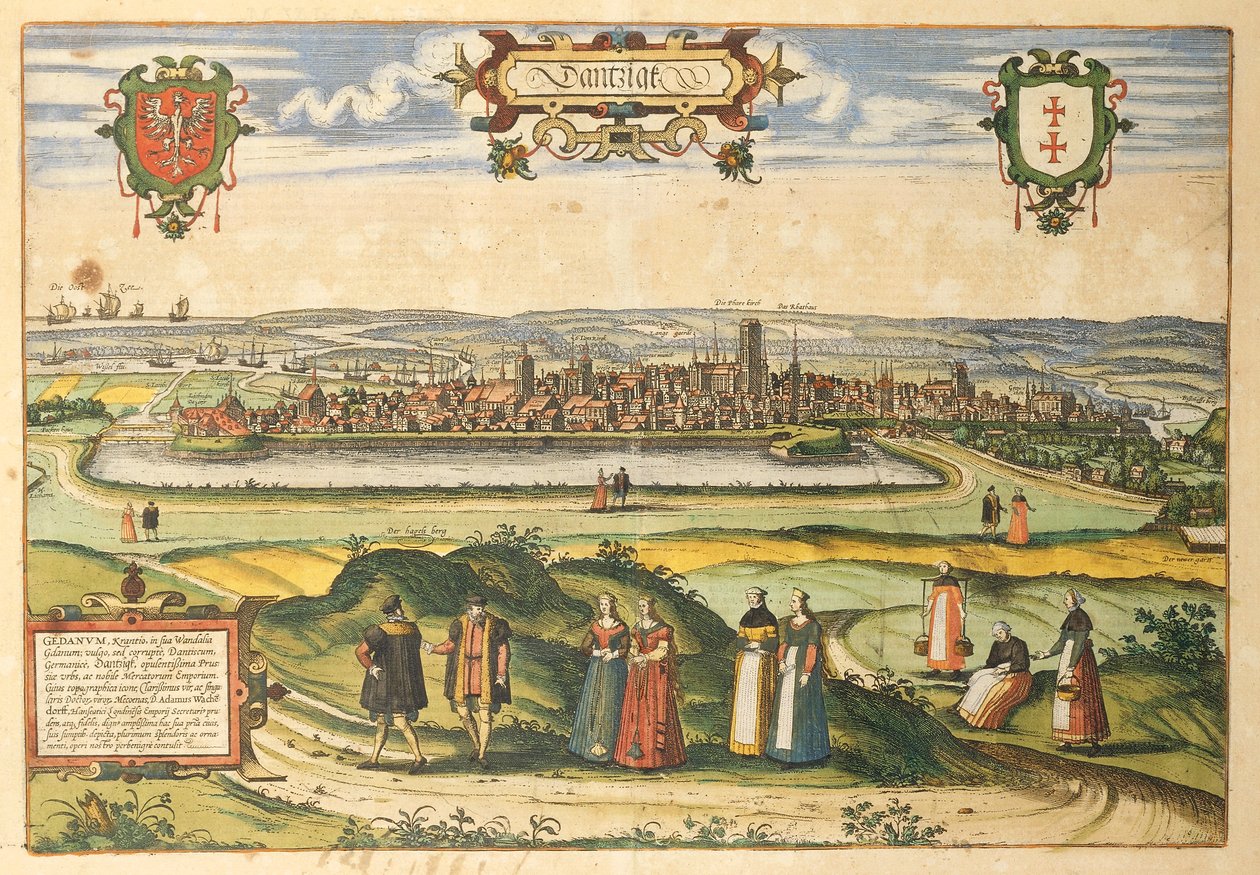 Gdansk from Civitates Orbis Terrarum by Georg Braun by Georg Braun and Hogenberg Franz