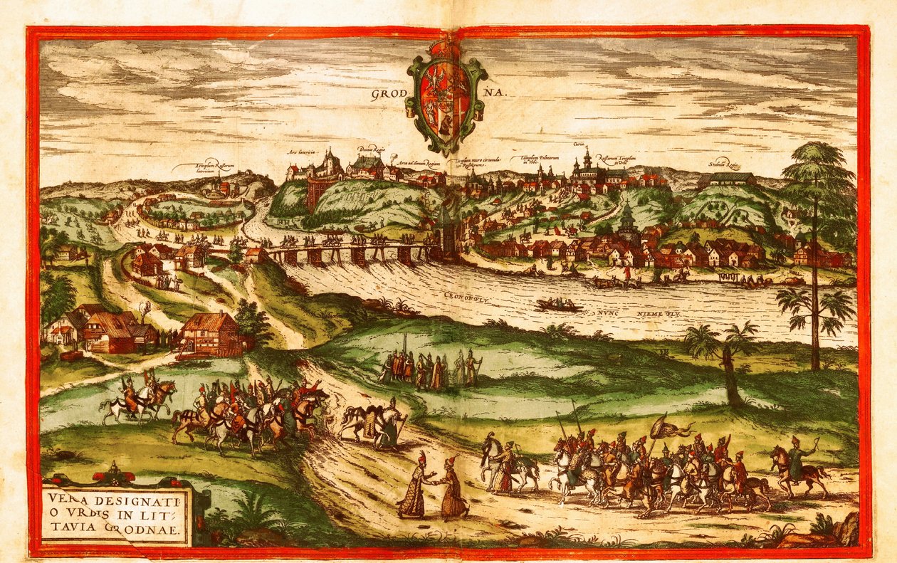 Grodno, Poland by Georg and Hogenberg Franz (1535 90) Braun