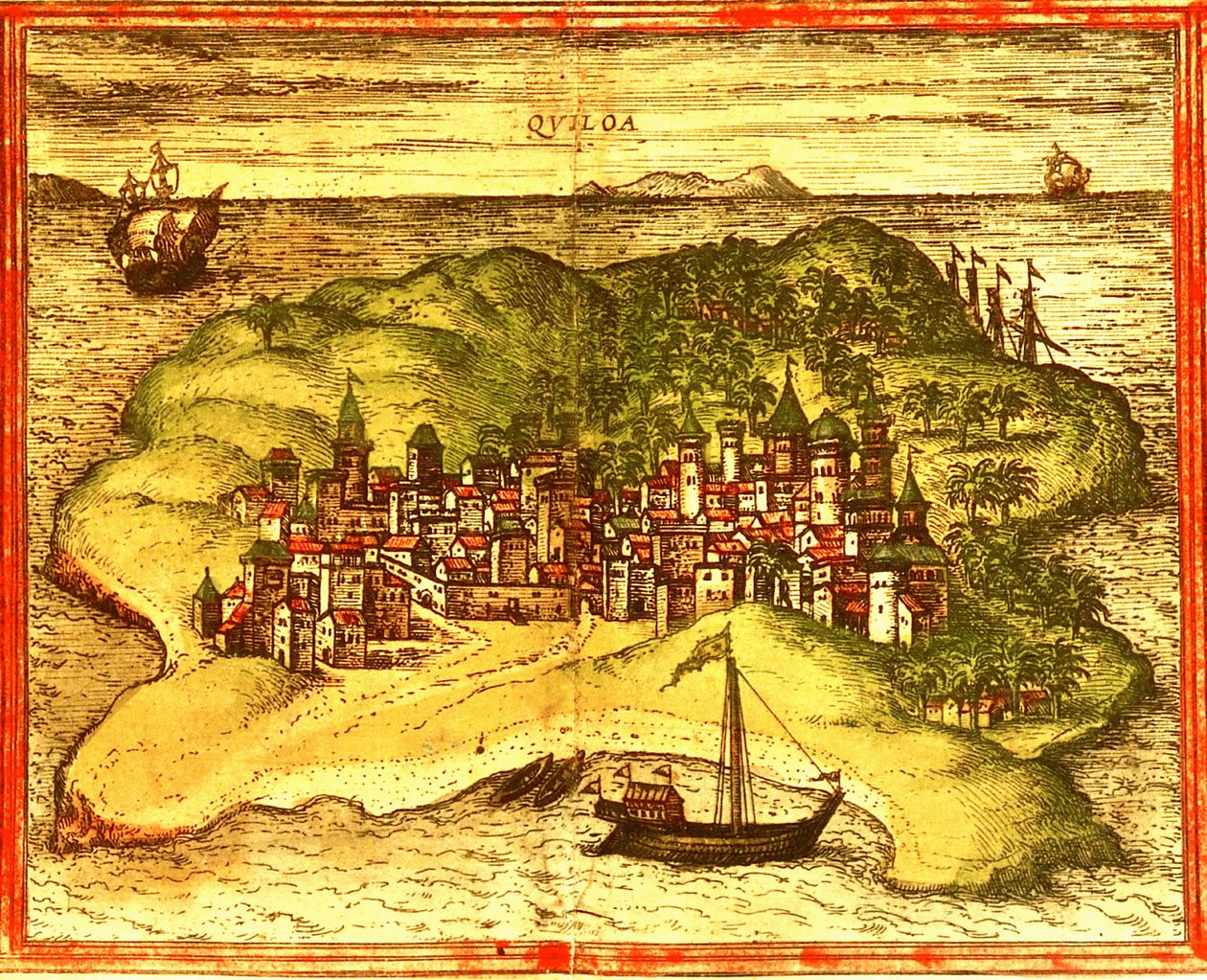 Kilwa, Tanzania by Georg and Hogenberg Franz (1535 90) Braun