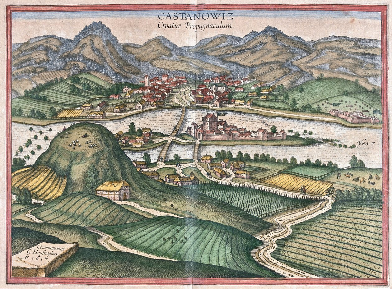 Kostajnica, Croatia by Georg Braun and Hogenberg Franz