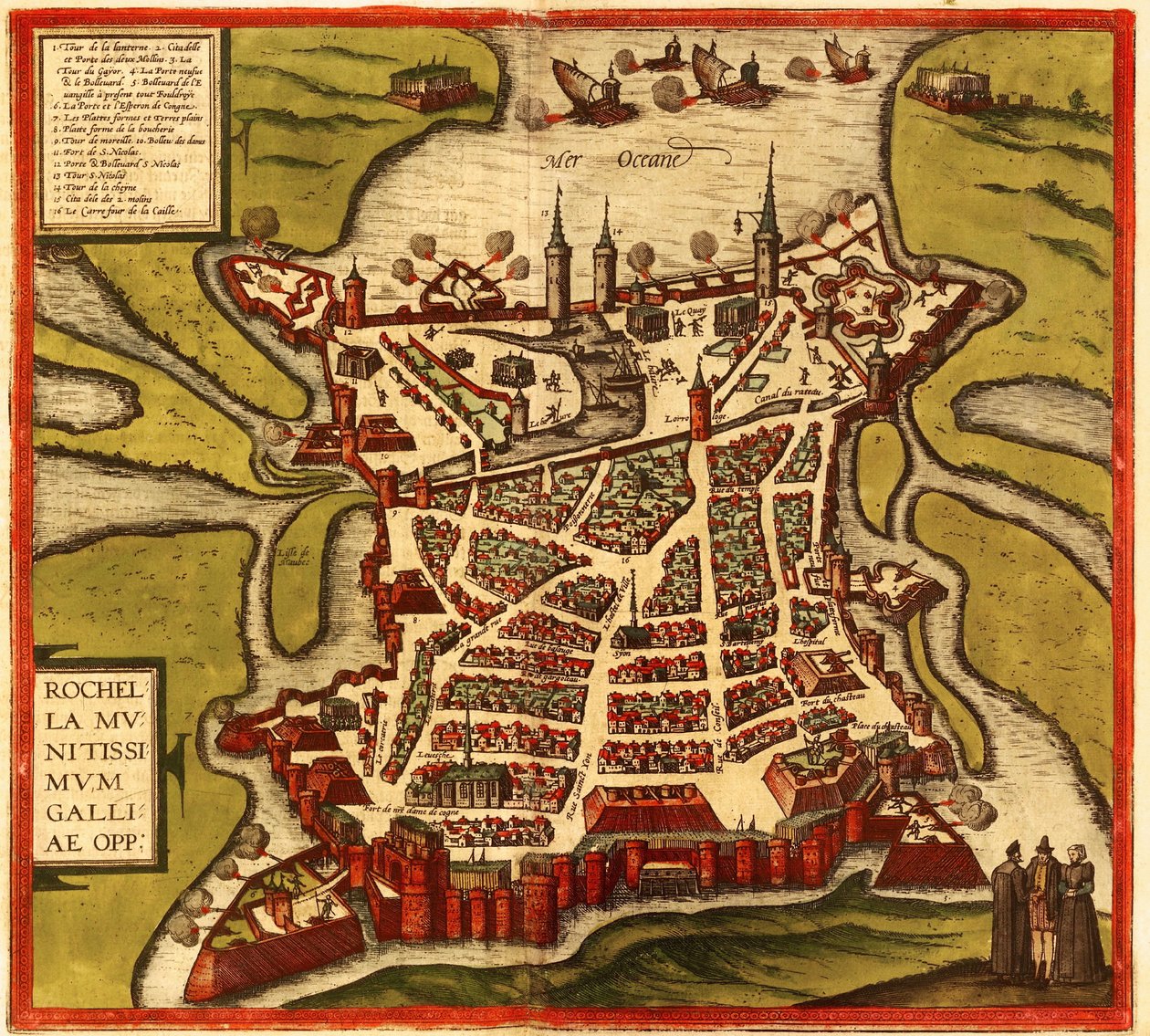 La Rochelle, France by Georg and Hogenberg Franz (1535 90) Braun