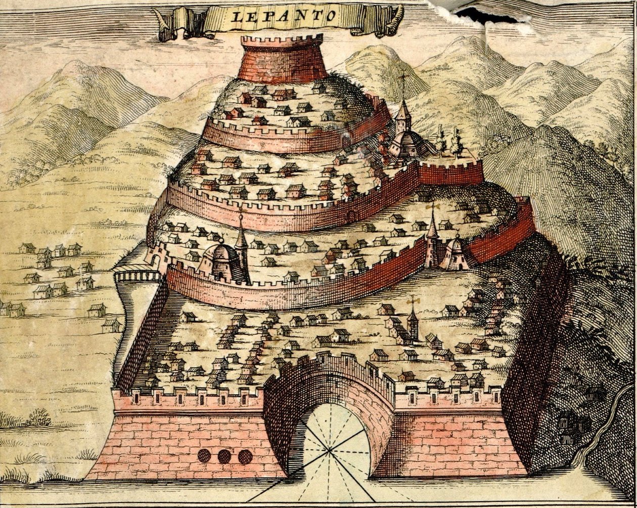 Lepanto, Greece by Georg and Hogenberg Franz (1535 90) Braun