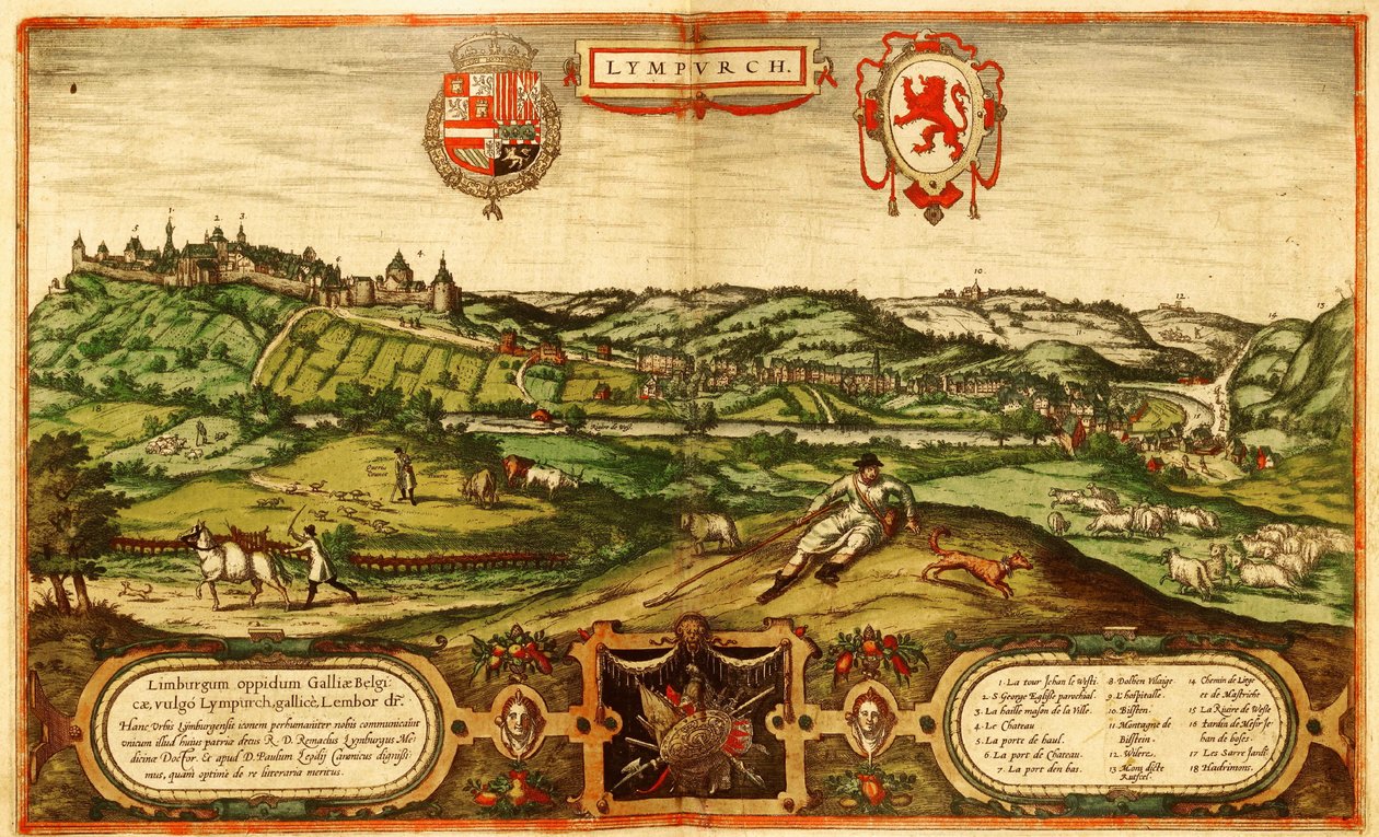 Limbourg, Netherlands by Georg and Hogenberg Franz (1535 90) Braun