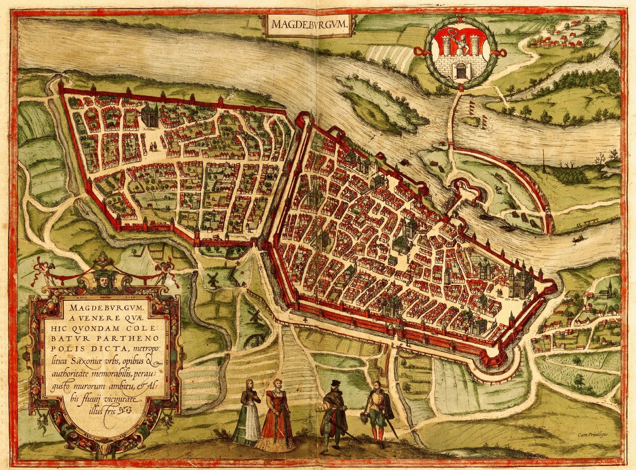 Magdeburg, Germany by Georg and Hogenberg Franz (1535 90) Braun