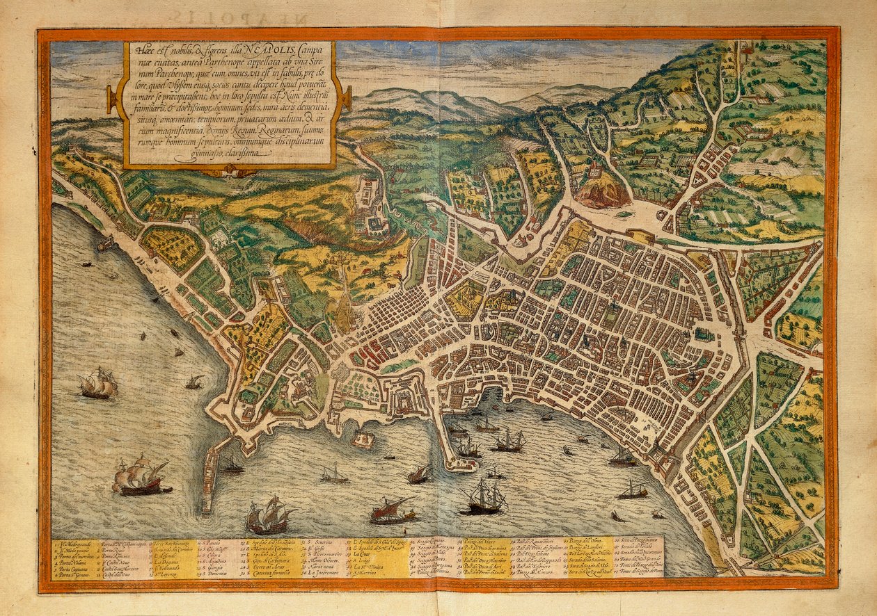 Map from Civitates Orbis Terrarum by Georg Braun and Hogenberg Franz