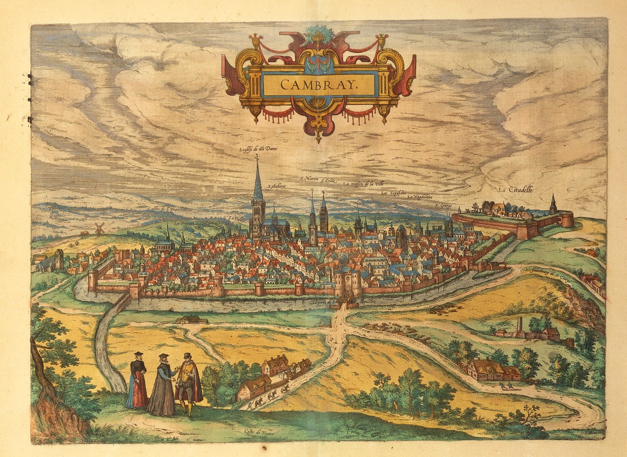 Map of Cambrai from Civitates Orbis Terrarum by Georg Braun and Hogenberg Franz