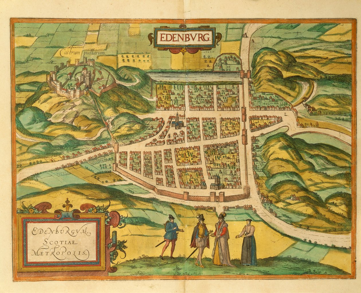 Map of Edinburgh from Civitates Orbis Terrarum by Georg Braun by Georg Braun and Hogenberg Franz
