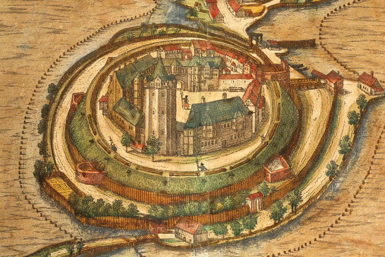Map of Ratzeburg from Civitates Orbis Terrarum by Georg Braun by Georg Braun and Hogenberg Franz