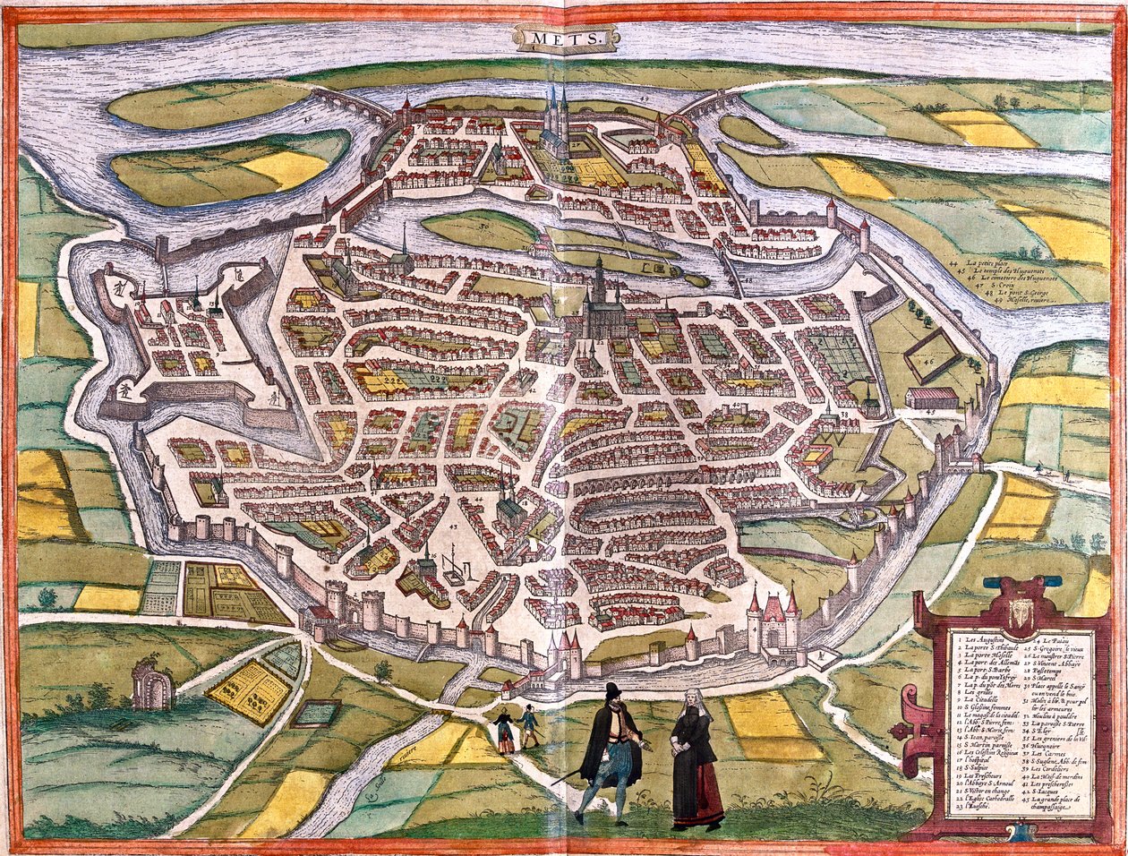 Metz, France by Georg and Hogenberg Franz (1535 90) Braun