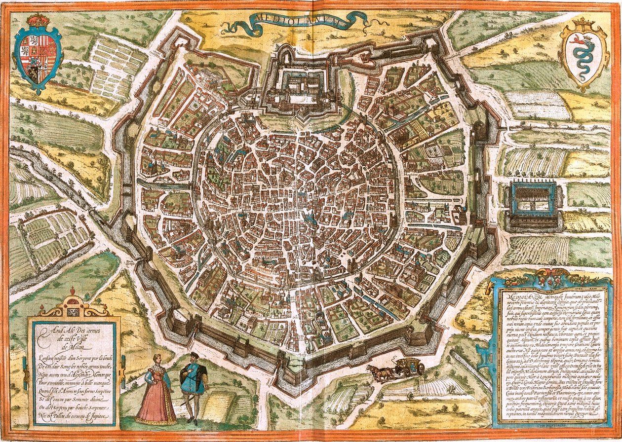 Milan, Italy by Georg and Hogenberg Franz (1535 90) Braun