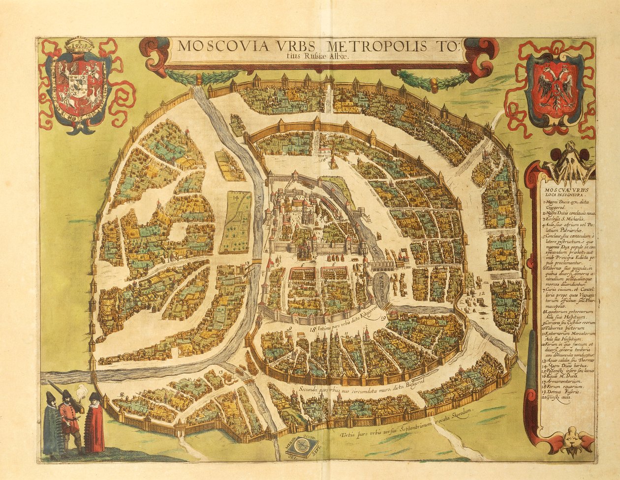 Moscow from Civitates Orbis Terrarum by Georg Braun and Hogenberg Franz