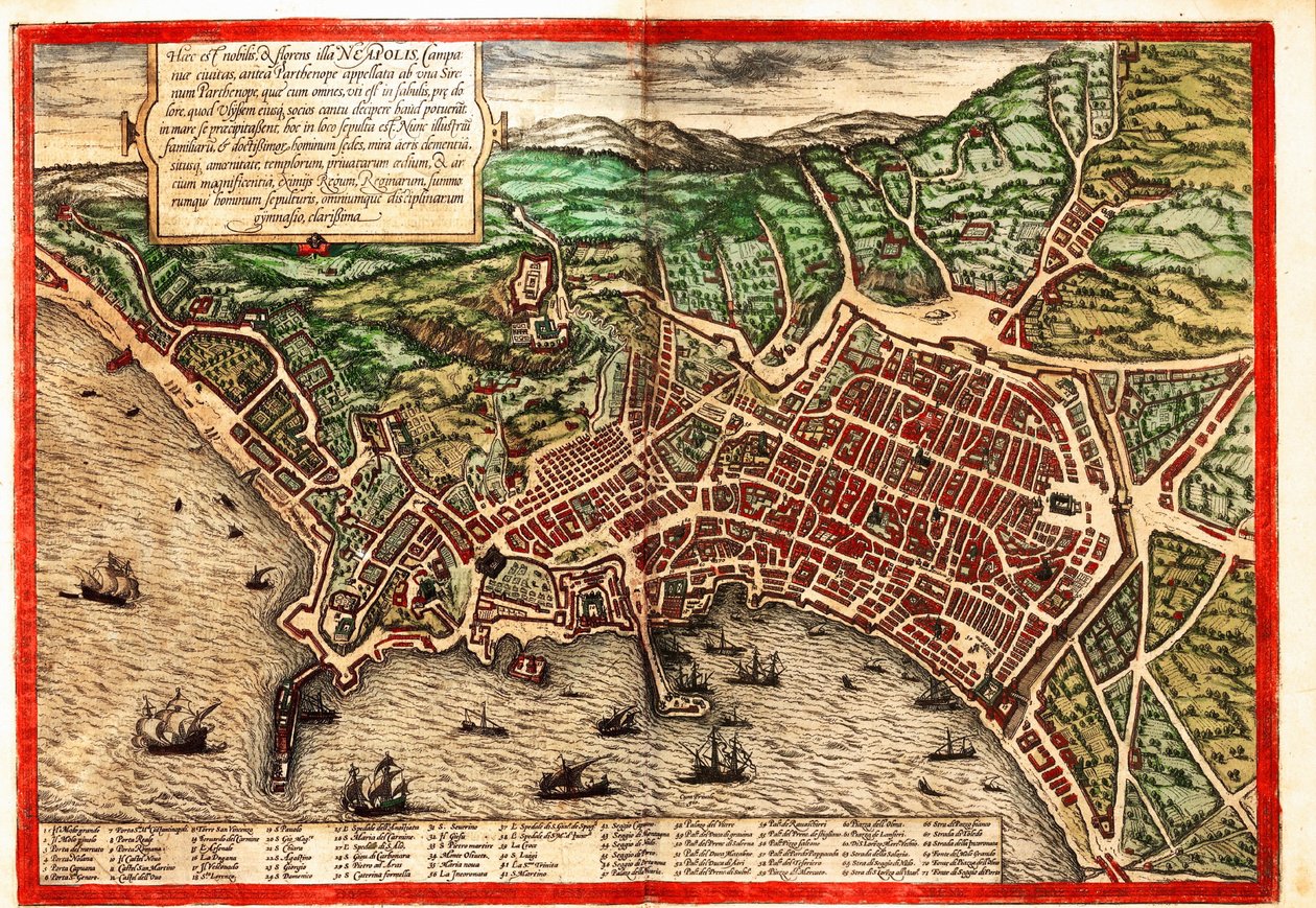 Naples, Italy by Georg and Hogenberg Franz (1535 90) Braun