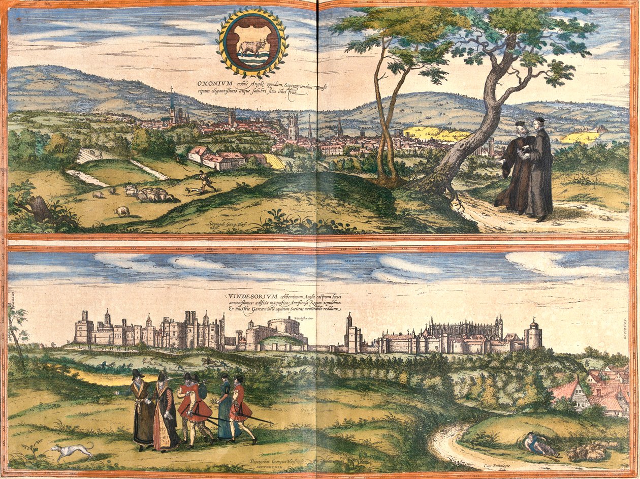 Oxford, Windsor Castle, Great Britain by Georg and Hogenberg Franz (1535 90) Braun